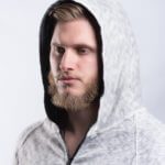 Man with beard in hoodie