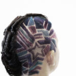 Side view of mosaic hair style